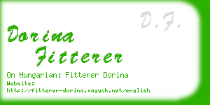 dorina fitterer business card